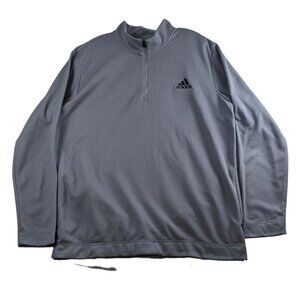 Adidas Mens Medium Grey AEROREADY 1/4 Zip Pullover Sweatshirt Long Sleeve NWT
